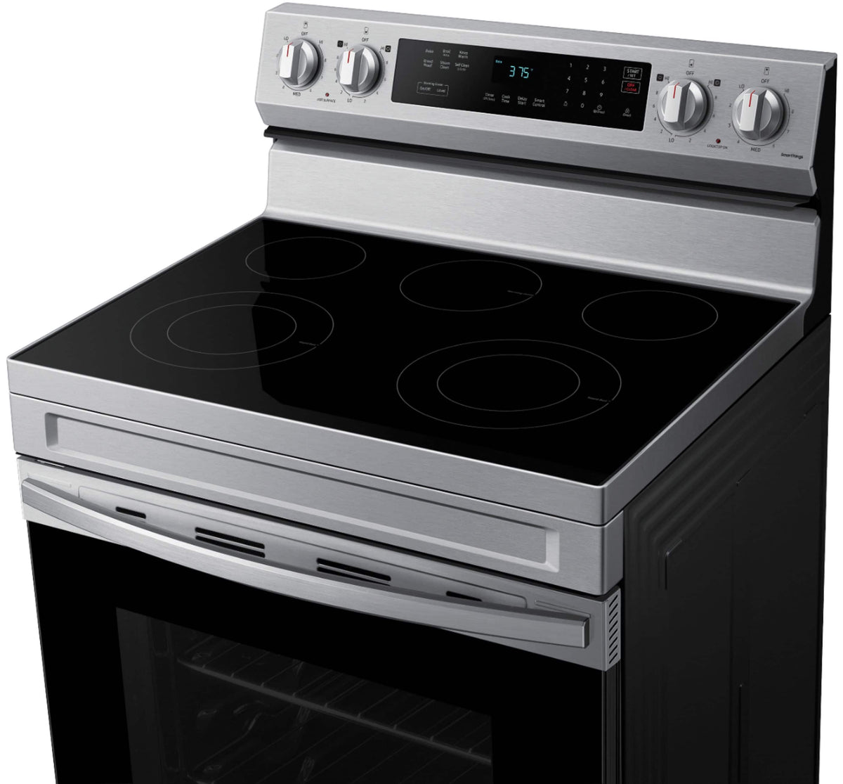Samsung - 30 in. Wide 5 Elements 6.3 cu. ft. Freestanding Electric Range with Rapid Boil, WiFi & Self Clean - Stainless Steel