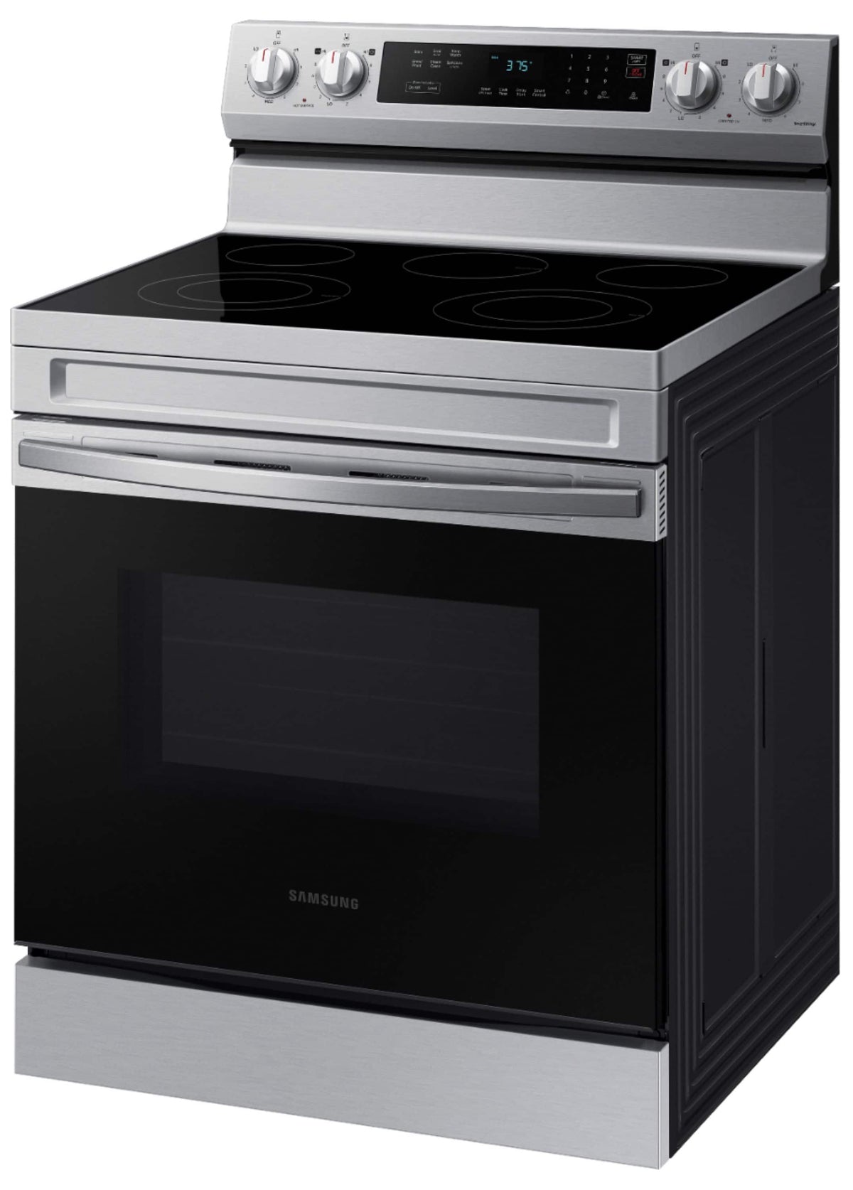 Samsung - 30 in. Wide 5 Elements 6.3 cu. ft. Freestanding Electric Range with Rapid Boil, WiFi & Self Clean - Stainless Steel