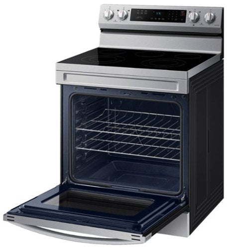 Samsung - 30 in. Wide 5 Elements 6.3 cu. ft. Freestanding Electric Range with Rapid Boil, WiFi & Self Clean - Stainless Steel