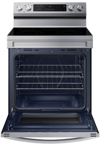 Samsung - 30 in. Wide 5 Elements 6.3 cu. ft. Freestanding Electric Range with Rapid Boil, WiFi & Self Clean - Stainless Steel