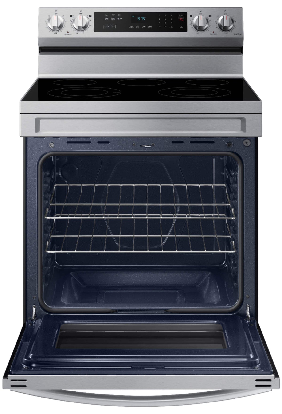 Samsung - 30 in. Wide 5 Elements 6.3 cu. ft. Freestanding Electric Range with Rapid Boil, WiFi & Self Clean - Stainless Steel
