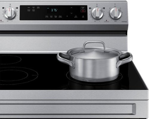 Samsung - 30 in. Wide 4 Elements 6.3 cu. ft. Freestanding Electric Range with WiFi and Steam Clean - Stainless Steel