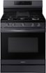 Samsung - 30 in. Wide 5 Burner 6.0 cu. ft. Freestanding Gas Range with No-Preheat Air Fry & Convection - Black Stainless Steel