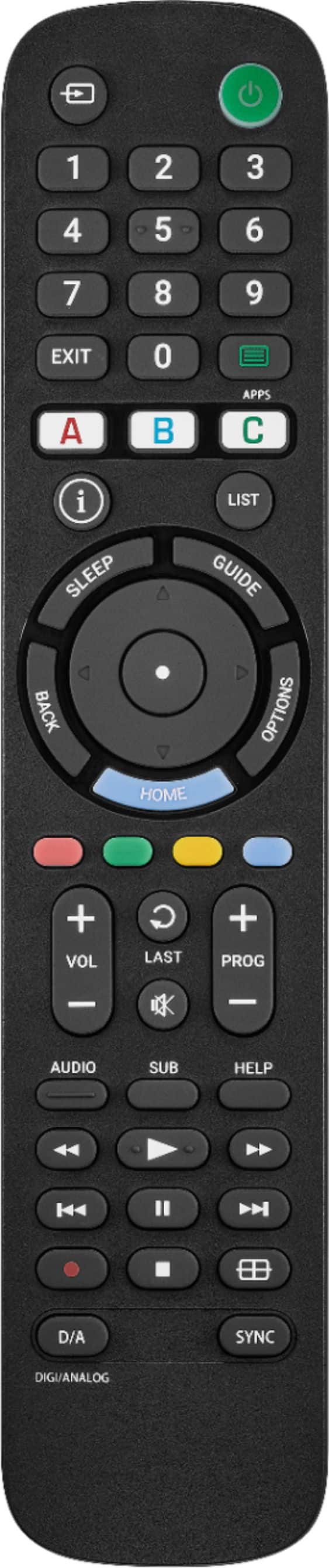 Insignia™ - Replacement Remote for Sony TVs - Black