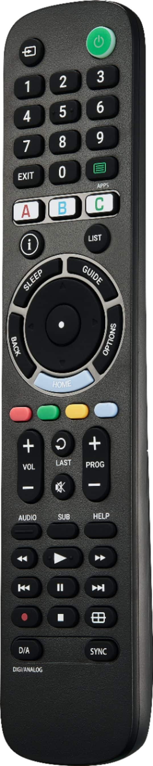 Insignia™ - Replacement Remote for Sony TVs - Black