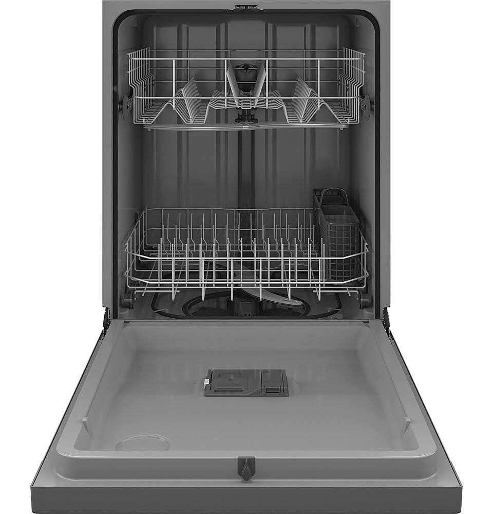 GE - 24" Front Control Built-In Plastic Tub Dishwasher with Dry Boost and 59 dBA - Stainless Steel