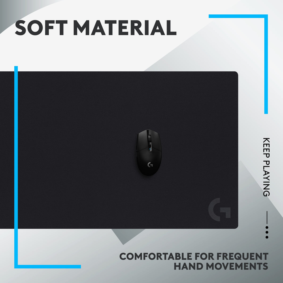 Logitech - G840 Cloth Gaming Mouse Pad with Rubber Base (Extra Large) - Black