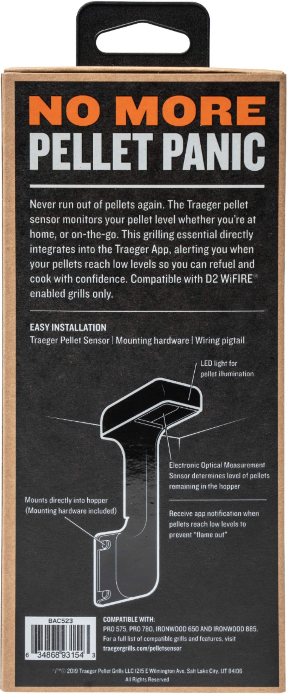 Traeger Grills - Pellet Sensor - Black