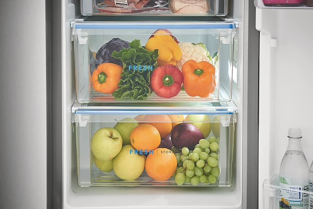 Frigidaire - 36 in. Wide 22.3 Cu. Ft. Side-by-Side Counter-Depth Refrigerator - Stainless Steel