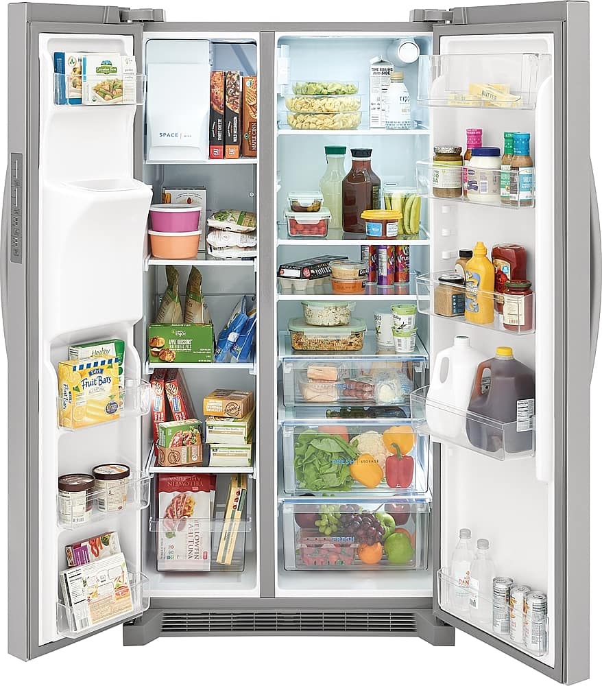 Frigidaire - 36 in. Wide 22.3 Cu. Ft. Side-by-Side Counter-Depth Refrigerator - Stainless Steel