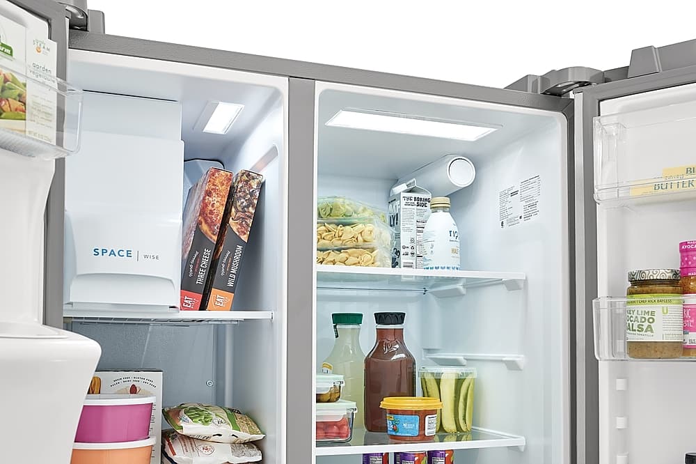 Frigidaire - 36 in. Wide 22.3 Cu. Ft. Side-by-Side Counter-Depth Refrigerator - Stainless Steel
