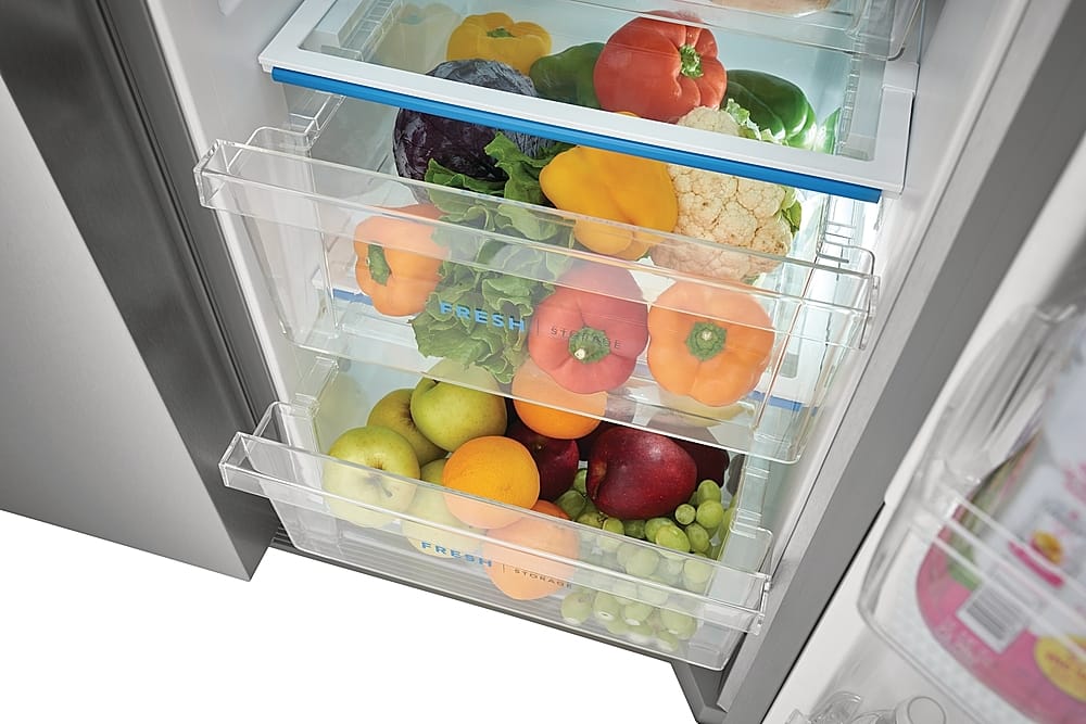 Frigidaire - 36 in. Wide 22.3 Cu. Ft. Side-by-Side Counter-Depth Refrigerator - Stainless Steel