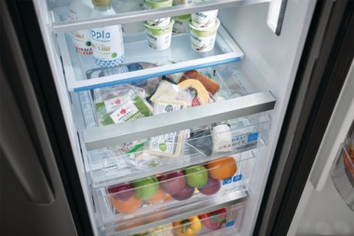 Frigidaire - Gallery 36 in. Wide 22.3 Cu. Ft. Side-by-Side Counter-Depth Refrigerator - Black Stainless Steel