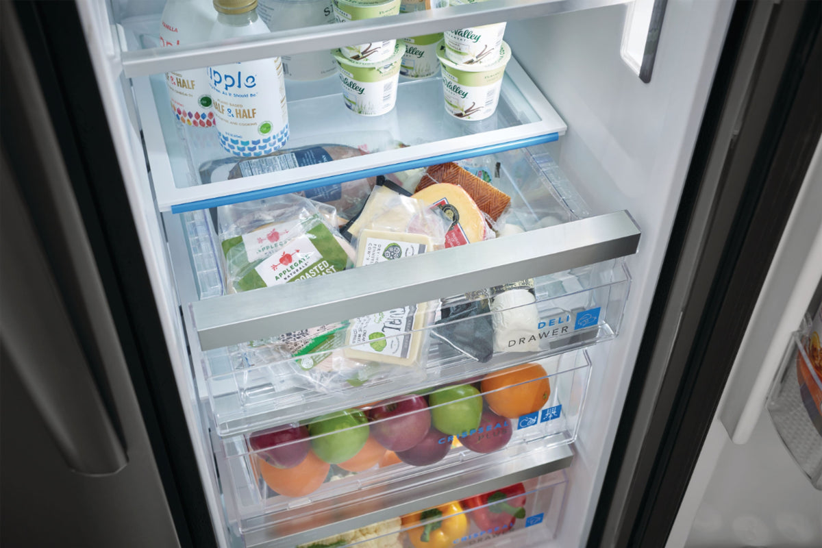 Frigidaire - Gallery 36 in. Wide 22.3 Cu. Ft. Side-by-Side Counter-Depth Refrigerator - Black Stainless Steel