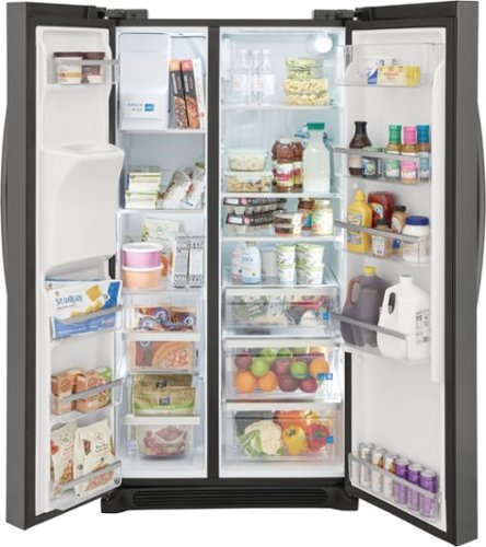 Frigidaire - Gallery 36 in. Wide 22.3 Cu. Ft. Side-by-Side Counter-Depth Refrigerator - Black Stainless Steel