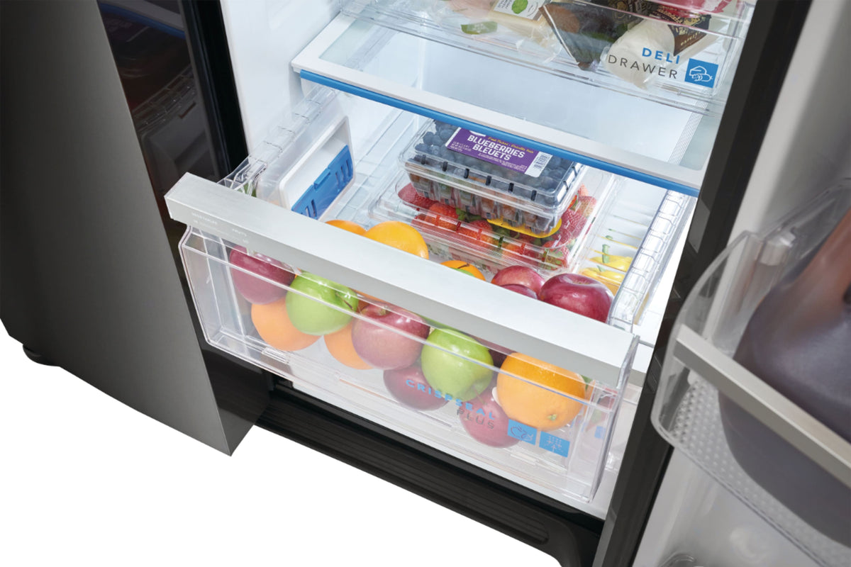 Frigidaire - Gallery 36 in. Wide 22.3 Cu. Ft. Side-by-Side Counter-Depth Refrigerator - Black Stainless Steel