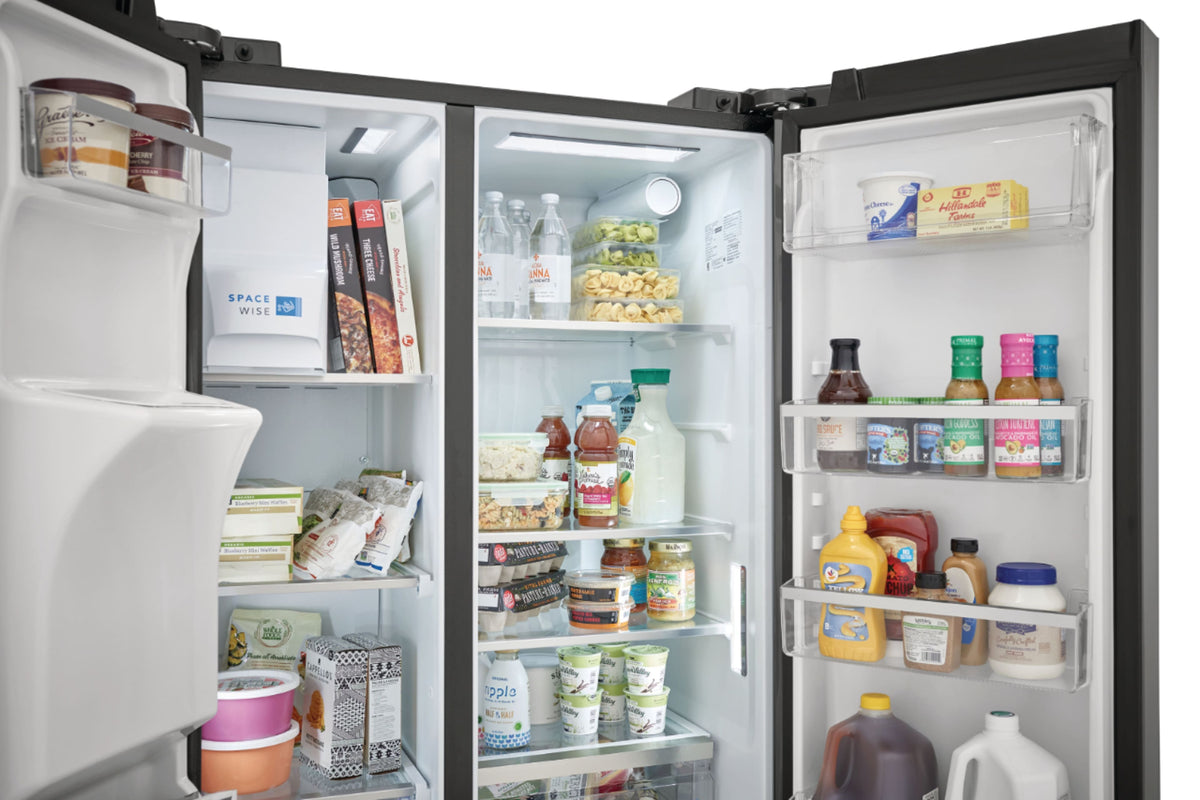 Frigidaire - Gallery 36 in. Wide 22.3 Cu. Ft. Side-by-Side Counter-Depth Refrigerator - Black Stainless Steel