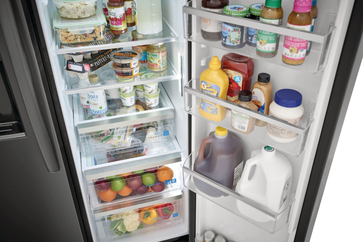 Frigidaire - Gallery 36 in. Wide 22.3 Cu. Ft. Side-by-Side Counter-Depth Refrigerator - Black Stainless Steel