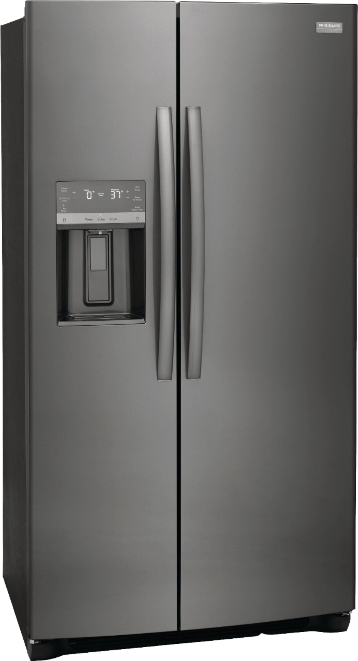 Frigidaire - Gallery 36 in. Wide 22.3 Cu. Ft. Side-by-Side Counter-Depth Refrigerator - Black Stainless Steel