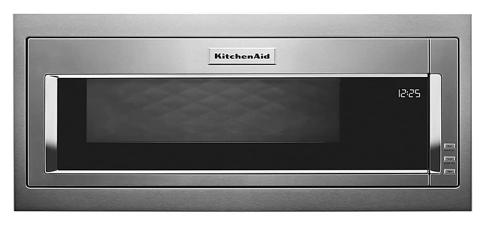 KitchenAid - 1.1 Cu. Ft. Built-In Low Profile Microwave with Slim Trim Kit - Stainless Steel