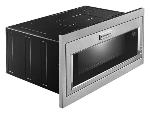 KitchenAid - 1.1 Cu. Ft. Built-In Low Profile Microwave with Slim Trim Kit - Stainless Steel