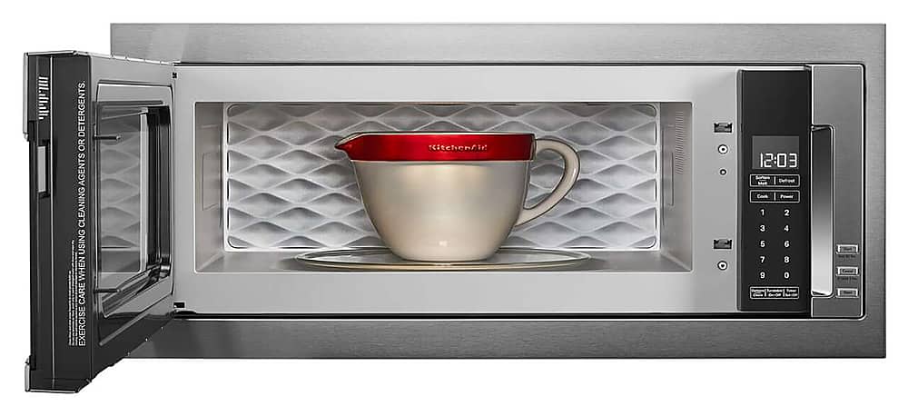 KitchenAid - 1.1 Cu. Ft. Built-In Low Profile Microwave with Slim Trim Kit - Stainless Steel