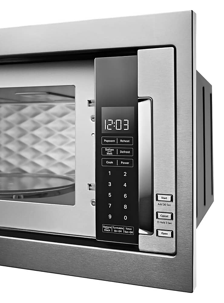 KitchenAid - 1.1 Cu. Ft. Built-In Low Profile Microwave with Slim Trim Kit - Stainless Steel