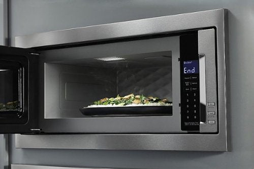 KitchenAid - 1.1 Cu. Ft. Built-In Low Profile Microwave with Slim Trim Kit - Stainless Steel