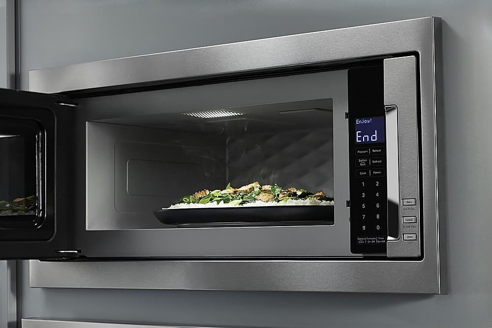 KitchenAid - 1.1 Cu. Ft. Built-In Low Profile Microwave with Slim Trim Kit - Stainless Steel