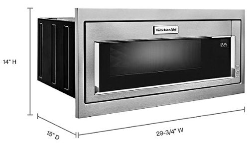 KitchenAid - 1.1 Cu. Ft. Built-In Low Profile Microwave with Slim Trim Kit - Stainless Steel