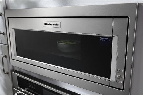 KitchenAid - 1.1 Cu. Ft. Built-In Low Profile Microwave with Slim Trim Kit - Stainless Steel
