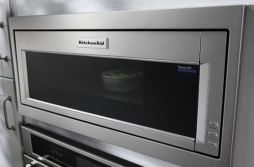 KitchenAid - 1.1 Cu. Ft. Built-In Low Profile Microwave with Slim Trim Kit - Stainless Steel