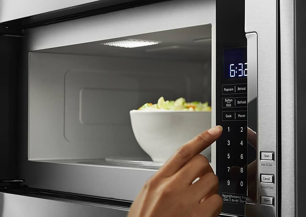 KitchenAid - 1.1 Cu. Ft. Built-In Low Profile Microwave with Slim Trim Kit - Stainless Steel