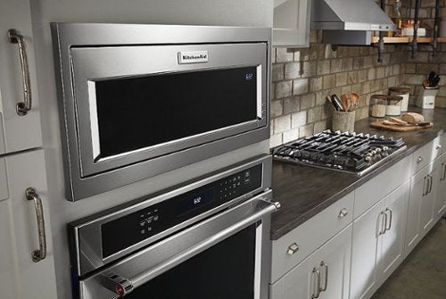 KitchenAid - 1.1 Cu. Ft. Built-In Low Profile Microwave with Slim Trim Kit - Stainless Steel