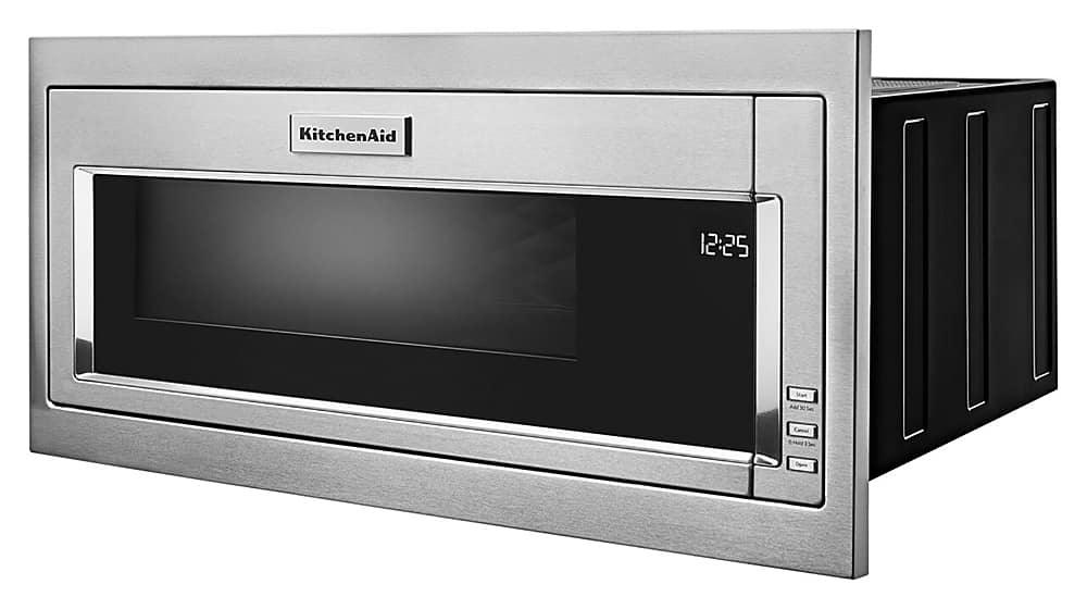 KitchenAid - 1.1 Cu. Ft. Built-In Low Profile Microwave with Slim Trim Kit - Stainless Steel