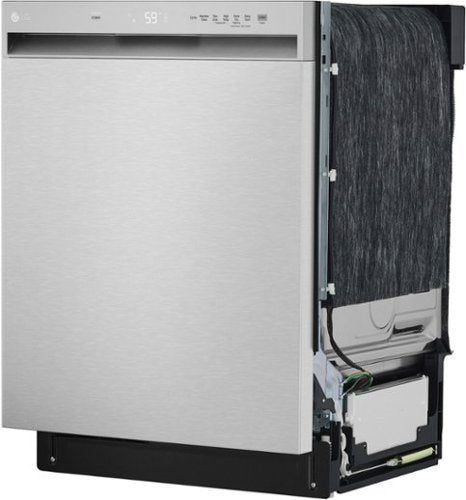LG - 24-in Front Control Built-In Stainless Steel Tub Dishwasher with QuadWash and 50dBA - Stainless Steel