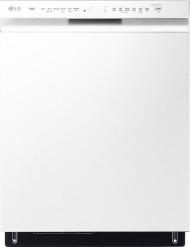 LG - 24-in Front Control Built-In Stainless Steel Tub Dishwasher with 3rd Rack, QuadWash, and 48dBA - White