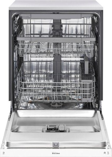 LG - 24-in Front Control Built-In Stainless Steel Tub Dishwasher with 3rd Rack, QuadWash, and 48dBA - White