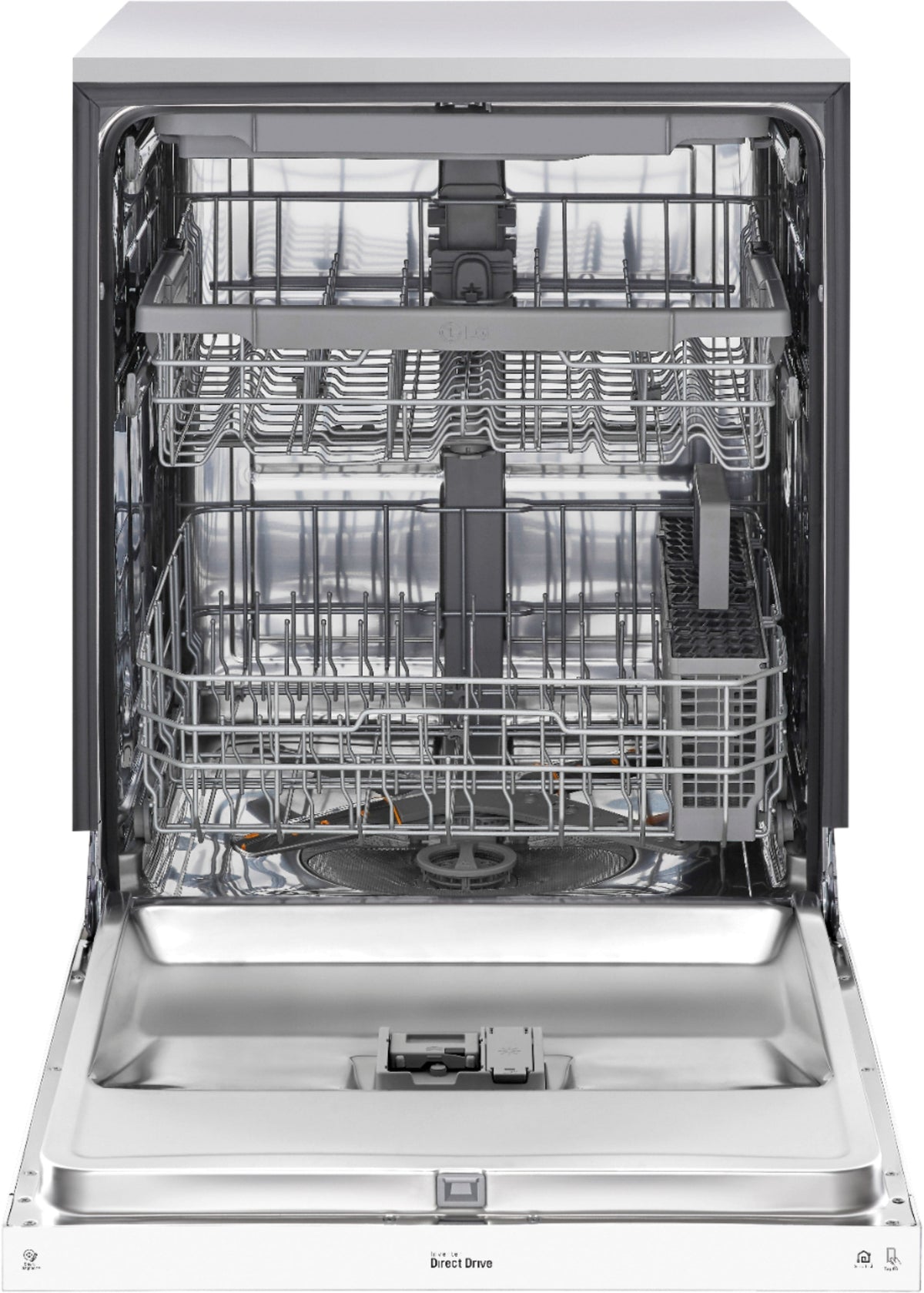 LG - 24-in Front Control Built-In Stainless Steel Tub Dishwasher with 3rd Rack, QuadWash, and 48dBA - White