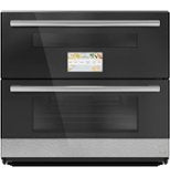 Café - 30" Built-In Double Electric Convection Wall Oven with Built-In Wi-Fi - Platinum Glass