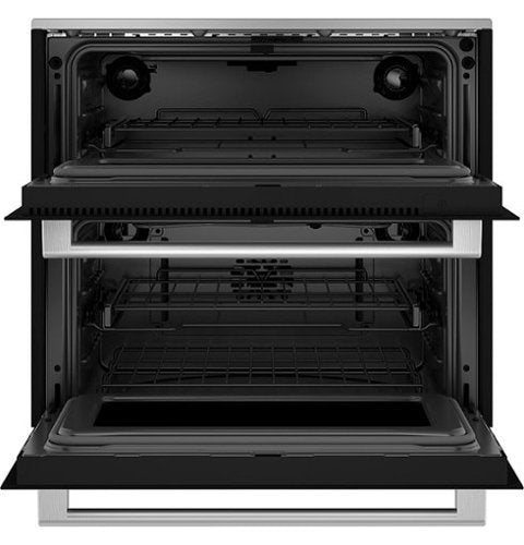 Café - 30" Built-In Double Electric Convection Wall Oven with Built-In Wi-Fi - Platinum Glass