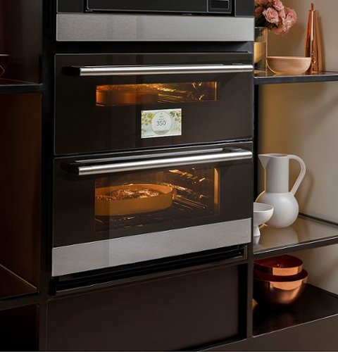 Café - 30" Built-In Double Electric Convection Wall Oven with Built-In Wi-Fi - Platinum Glass