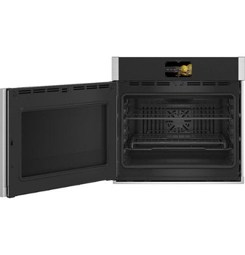 GE Profile - 30" Built-In Single Electric Convection Wall Oven with Left-Hand Side-Swing Door - Stainless Steel