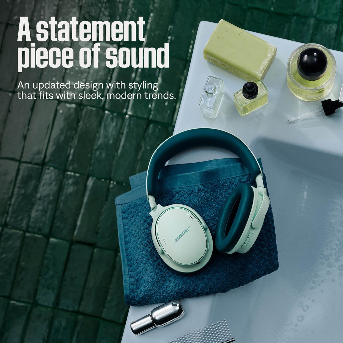 Bose - QuietComfort Headphones (2nd Gen) - Wireless, Over Ear, Active Noise Cancelling, Immersive Audio, USB-C Charging - Dewdrop Mint