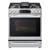 LG - 30-in Wide 6.3 Cu. Ft. Smart Slide-In Gas True Convection Range with 5 Burners, EasyClean and Air Sous-Vide - Stainless Steel