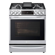 LG - 30-in Wide 6.3 Cu. Ft. Smart Slide-In Gas True Convection Range with 5 Burners, EasyClean and Air Sous-Vide - Stainless Steel
