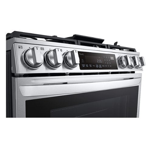 LG - 30-in Wide 6.3 Cu. Ft. Smart Slide-In Gas True Convection Range with 5 Burners, EasyClean and Air Sous-Vide - Stainless Steel