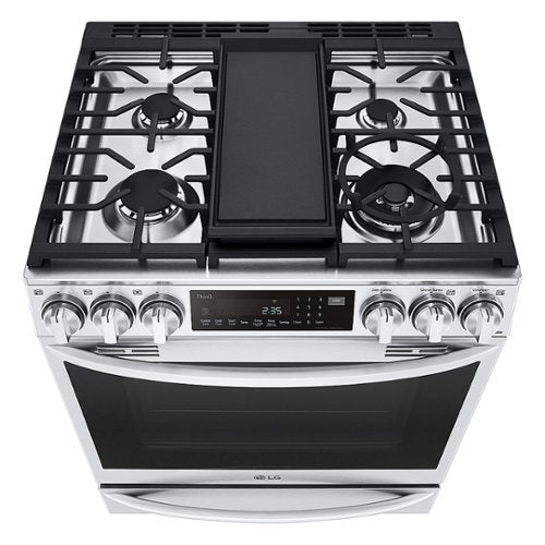 LG - 30-in Wide 6.3 Cu. Ft. Smart Slide-In Gas True Convection Range with 5 Burners, EasyClean and Air Sous-Vide - Stainless Steel