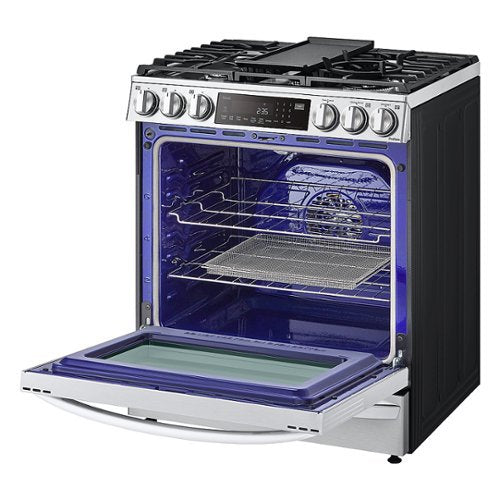 LG - 30-in Wide 6.3 Cu. Ft. Smart Slide-In Gas True Convection Range with 5 Burners, EasyClean and Air Sous-Vide - Stainless Steel