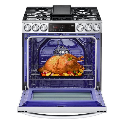 LG - 30-in Wide 6.3 Cu. Ft. Smart Slide-In Gas True Convection Range with 5 Burners, EasyClean and Air Sous-Vide - Stainless Steel